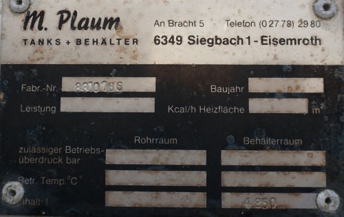 Behälter 4.850 Liter aus V2A einwandig