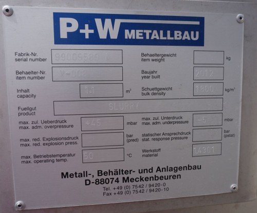 Zirkulationsbehälter 1.100 Liter aus V2A einwandig, ungebraucht