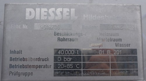 Behälter 40.000 Liter aus V2A, einwandig, gebraucht