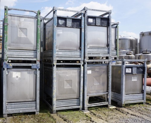 Container 1.000 Liter aus V2A einwandig, gebraucht