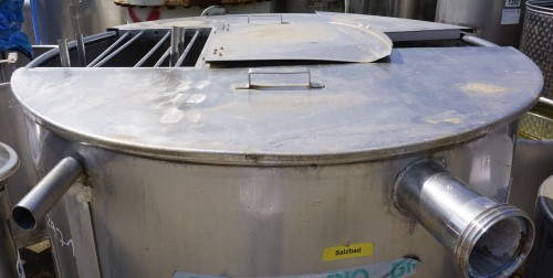 Behälter 1.600 Liter aus V2A einwandig, temperierbar, gebraucht