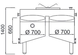 Behälter 500 Liter aus V2A, gebraucht, einwandig