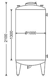 Behälter 1.100 Liter aus V2A, einwandig, gebraucht