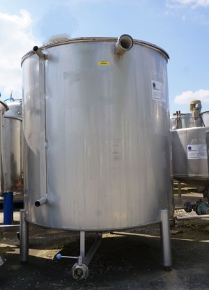 Behälter 1.600 Liter aus V2A einwandig, temperierbar, gebraucht